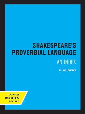 cover image of Shakespeare's Proverbial Language